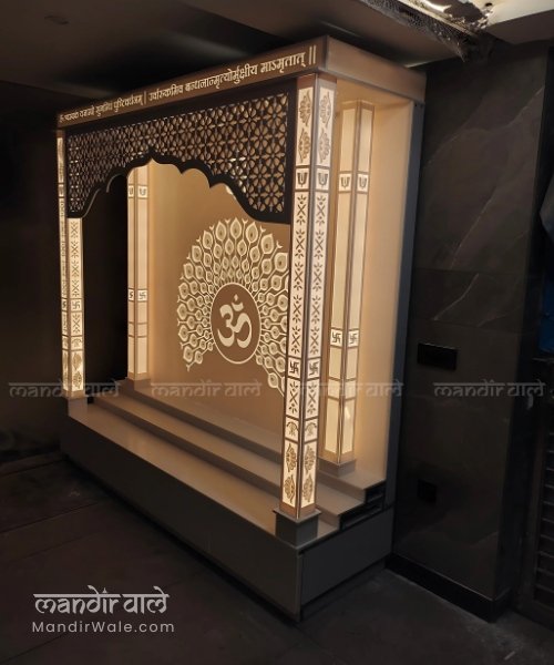 Corian Big Custom Pooja Mandir Design for Home