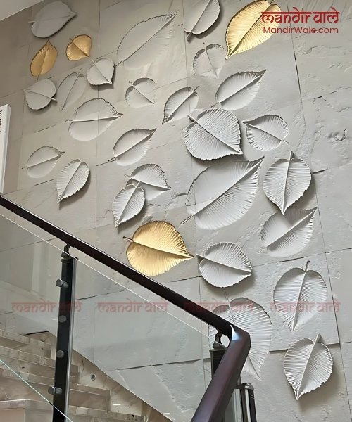 3D leaves wall panel design